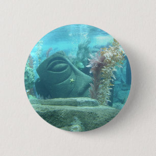 Chapa Redonda De 5 Cm Un mundo submarino - diseño de estatuas de piedra