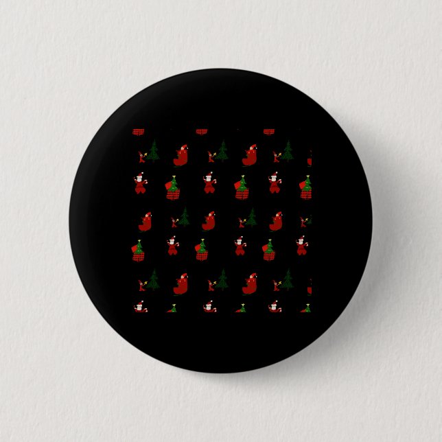 Chapa Redonda De 5 Cm Un patrón de Navidades feos (Anverso)