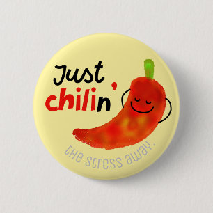 Chapa Redonda De 5 Cm Un pimiento chili positivo - sólo Chilin
