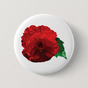 Chapa Redonda De 5 Cm Una amapola roja
