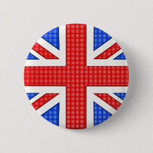 Chapa Redonda De 5 Cm Una bandera de Union Jack texturada.