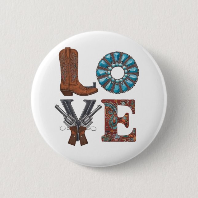 Chapa Redonda De 5 Cm Una bota de vaquero (Anverso)