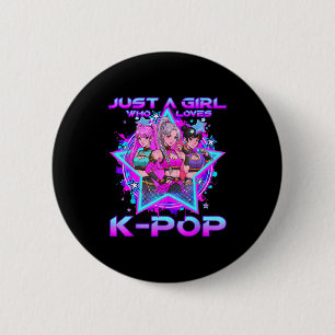 Chapa Redonda De 5 Cm Una chica que ama a las niñas de k-pop cumpleaños 