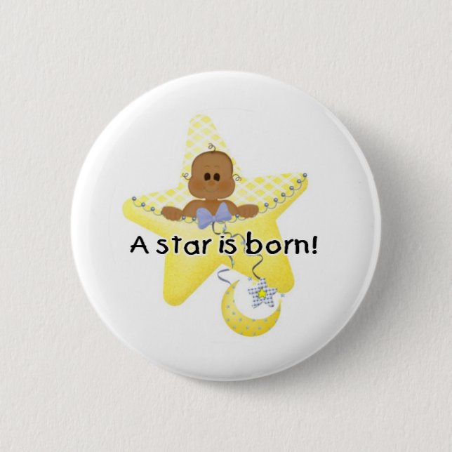 Chapa Redonda De 5 Cm Una estrella es afroamericano nacido (Anverso)
