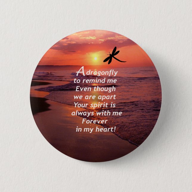 Chapa Redonda De 5 Cm Una libélula para recordarme (Anverso)