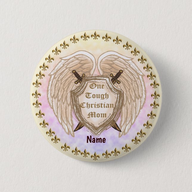 Chapa Redonda De 5 Cm Una madre cristiana dura personalizado (Anverso)