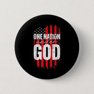 Chapa Redonda De 5 Cm Una Nación Bajo Dios Bandera Americana Cristiana J