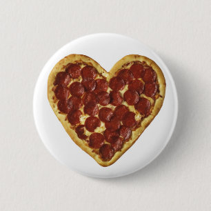 Chapa Redonda De 5 Cm Una "pizza" mi corazón