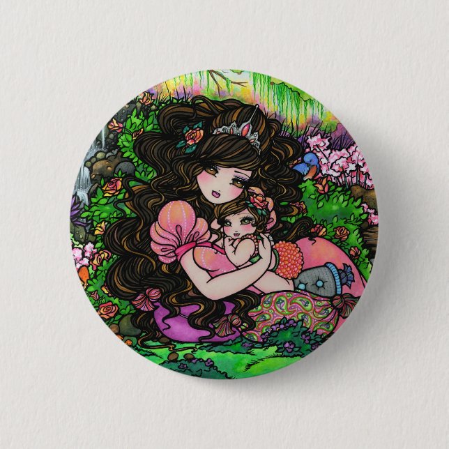 Chapa Redonda De 5 Cm "Una princesa es" arte nacido Hannah Lynn del bebé (Anverso)