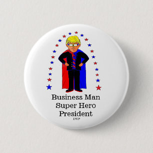 Chapa Redonda De 5 Cm Una semejanza humorística del presidente Trump.