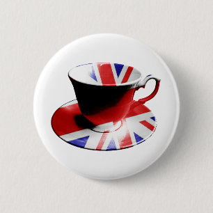 Chapa Redonda De 5 Cm Una taza agradable de té inglés