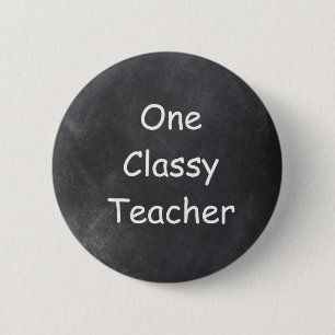 Chapa Redonda De 5 Cm Una vez Clásico Profesor Chalkboard Diseño Idea de