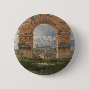 Chapa Redonda De 5 Cm Una vista a través de tres arcos del Coliseo