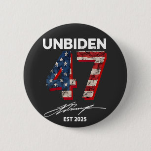 Chapa Redonda De 5 Cm Unbiden 47 Trump Este. 4 De Julio De 2025