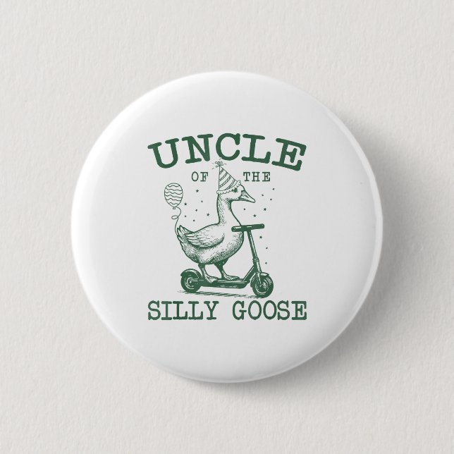 Chapa Redonda De 5 Cm Uncle Of The Silly Goose First Birthday Family Mat (Anverso)