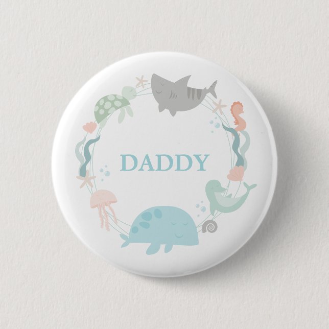 Chapa Redonda De 5 Cm Under the Sea Daddy (Anverso)