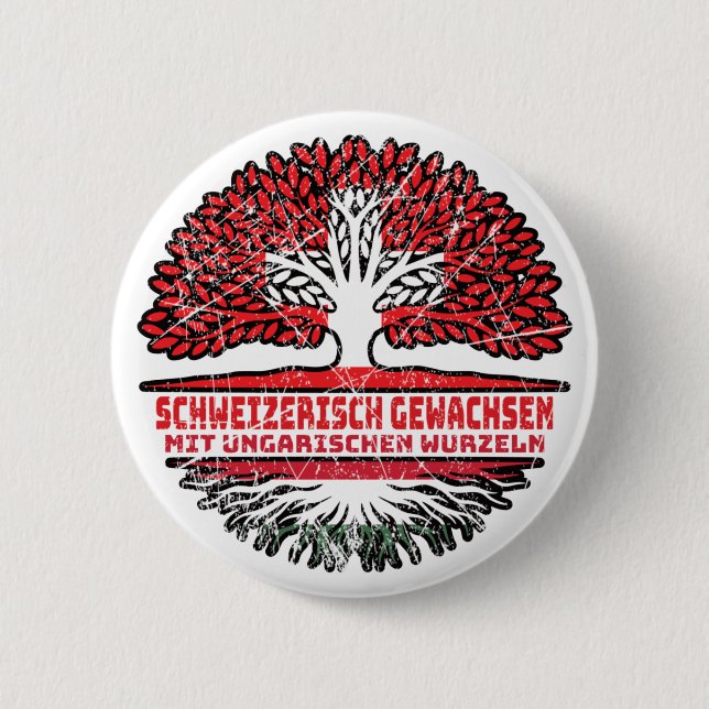 Chapa Redonda De 5 Cm Ungarn Schweiz Ungarisch Schweizer Baum Wurzel (Anverso)