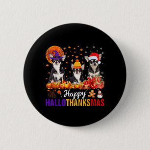 Chapa Redonda De 5 Cm Uni-S Kids Perro Chihuahua Halloween Día de Acción