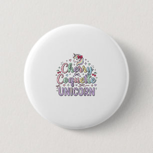 Chapa Redonda De 5 Cm Unicorn Cherry Coquette Unicorn Original Zazzle De