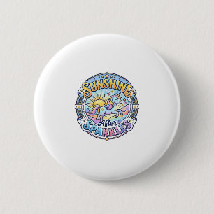 Chapa Redonda De 5 Cm Unicorn Sunshine After Sparkles POD Listo Mercado