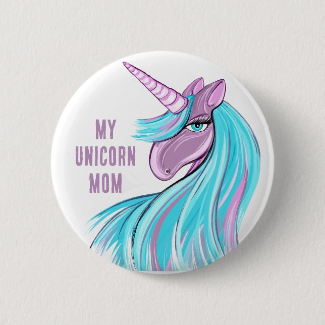 Chapa Redonda De 5 Cm Unicornio (Anverso)