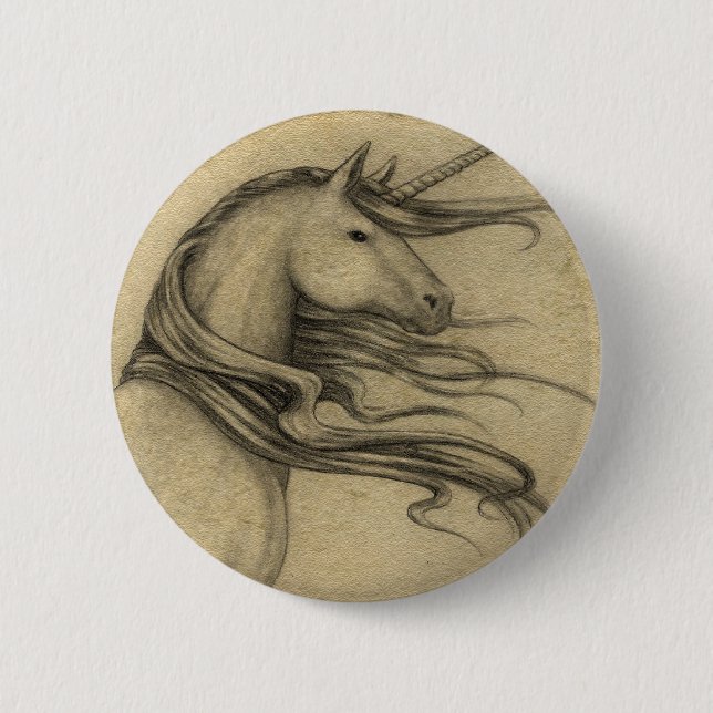 Chapa Redonda De 5 Cm Unicornio (Anverso)