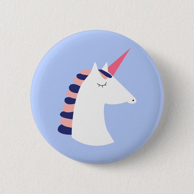 Chapa Redonda De 5 Cm Unicornio (Anverso)