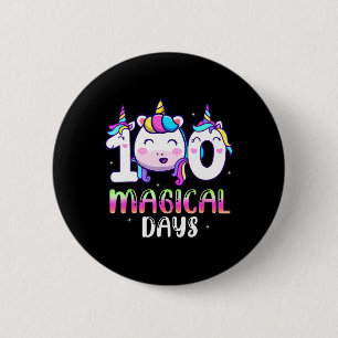 Chapa Redonda De 5 Cm Unicornio 100 Días Mágicos Niñas Niños 100º Día De