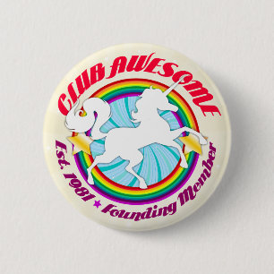 Chapa Redonda De 5 Cm Unicornio 1981 - Club impresionante