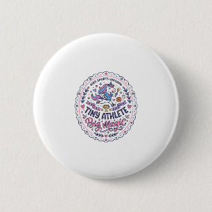 Chapa Redonda De 5 Cm Unicornio Atleta Pequeño Gran Magia Diseño Diverti