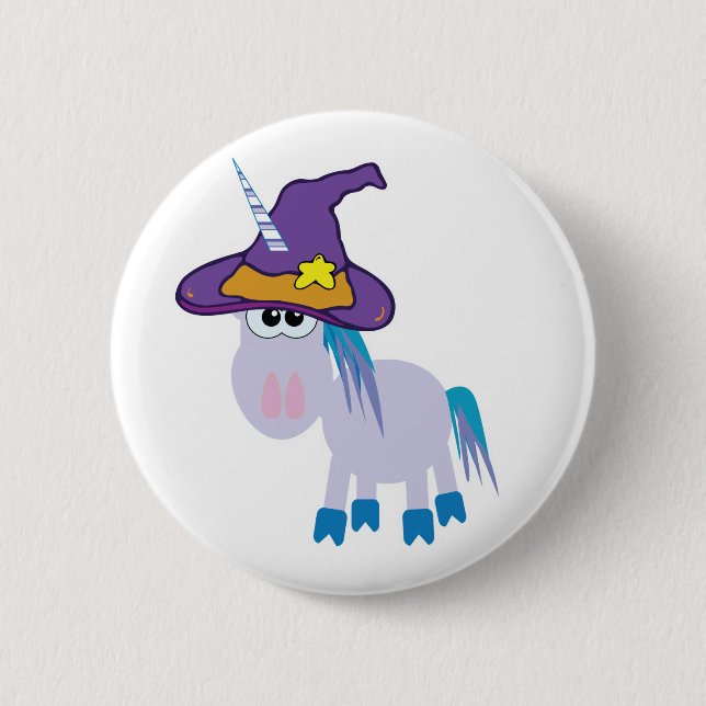 Chapa Redonda De 5 Cm unicornio brujiloco (Anverso)
