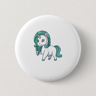 Chapa Redonda De 5 Cm Unicornio Con Petróleo Mane Cute Gracioso Diseño U