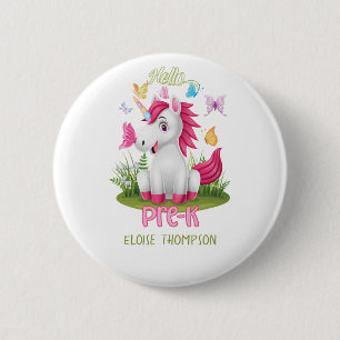 Chapa Redonda De 5 Cm Unicornio de mariposa antes del 1° día de vuelta a