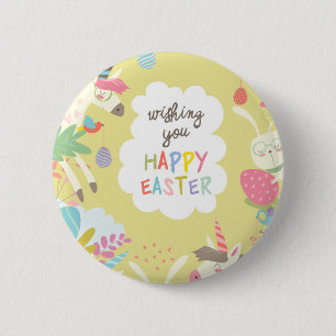 Chapa Redonda De 5 Cm unicornio de Pascua