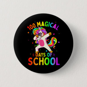 Chapa Redonda De 5 Cm Unicornio Feliz 100° Día 100 Magicos Días Escolare