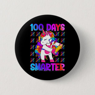 Chapa Redonda De 5 Cm Unicornio Feliz 100 Días Escolares Más Brillantes