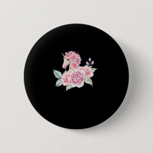 Chapa Redonda De 5 Cm Unicornio Lindo Con Flores Unicornio Floral Chicas