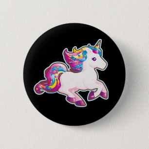 Chapa Redonda De 5 Cm Unicornio mágico del caramelo de Kawaii