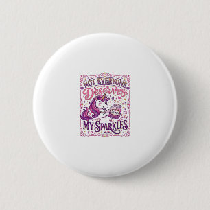 Chapa Redonda De 5 Cm Unicornio No Todos Merecen Mis Brillos Elegantes 