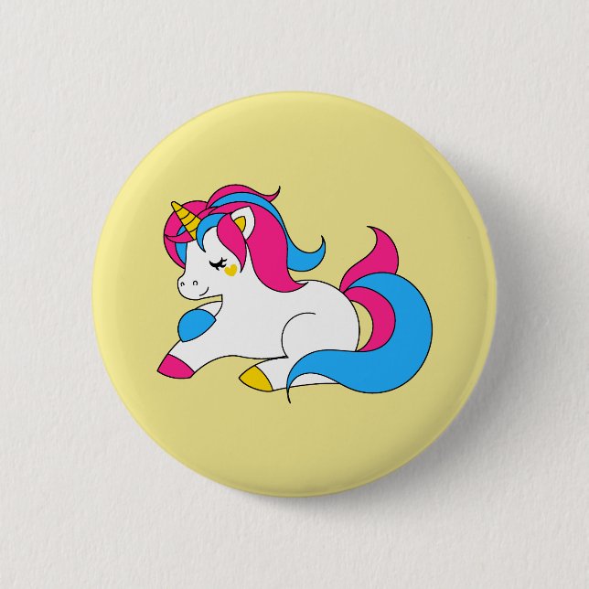 Chapa Redonda De 5 Cm Unicornio Pansexual (Anverso)