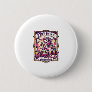 Chapa Redonda De 5 Cm Unicornio Pequeño Cuerno Gran Sonido Diseño de Mer