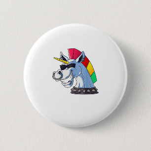 Chapa Redonda De 5 Cm Unicornio Punk Divertido Irónico Cool Unicornio Ro