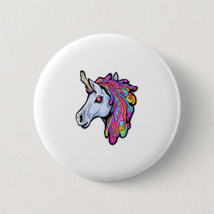 Chapa Redonda De 5 Cm Unicornio Punk Divertido Irónico Genial Unicornio 