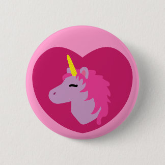 Chapa Redonda De 5 Cm Unicornio rosa