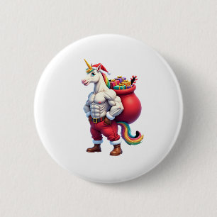 Chapa Redonda De 5 Cm Unicornio Travieso Chiste Divertido Navidad Famili