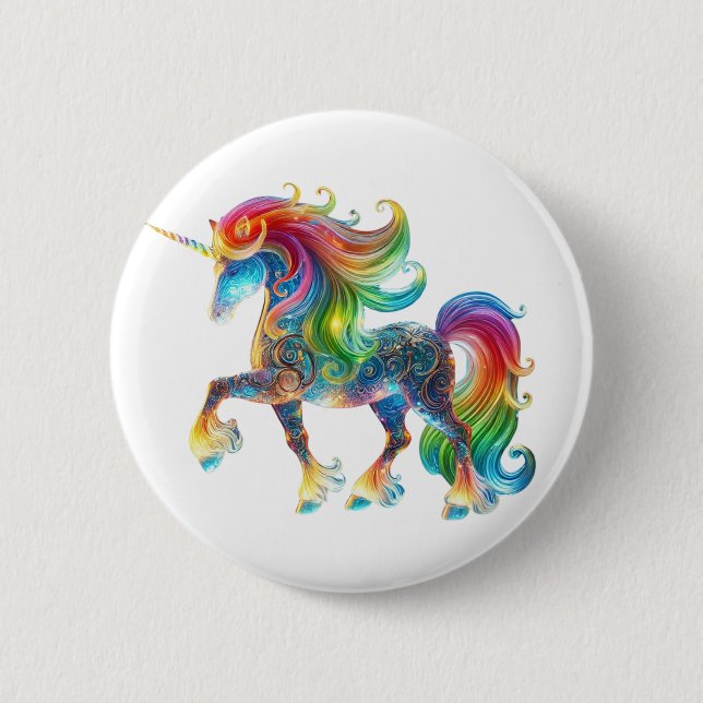 Chapa Redonda De 5 Cm Unicornio único (Anverso)