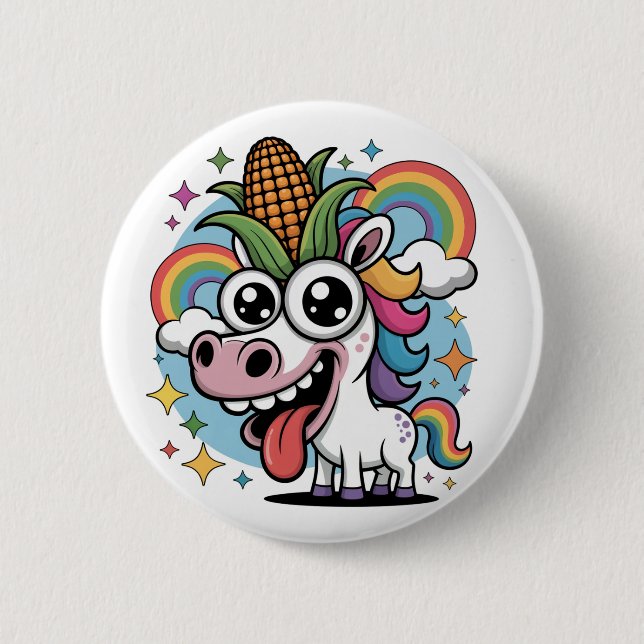 Chapa Redonda De 5 Cm Unicornio único (Anverso)