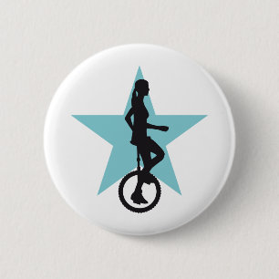 Chapa Redonda De 5 Cm unicycle rider