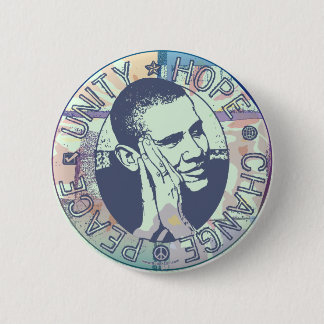Chapa Redonda De 5 Cm Unidad de Obama, esperanza, cambio y paz 2012