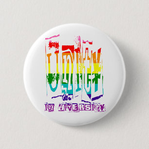 Chapa Redonda De 5 Cm Unidad en la diversidad del orgullo gay arcoiris L